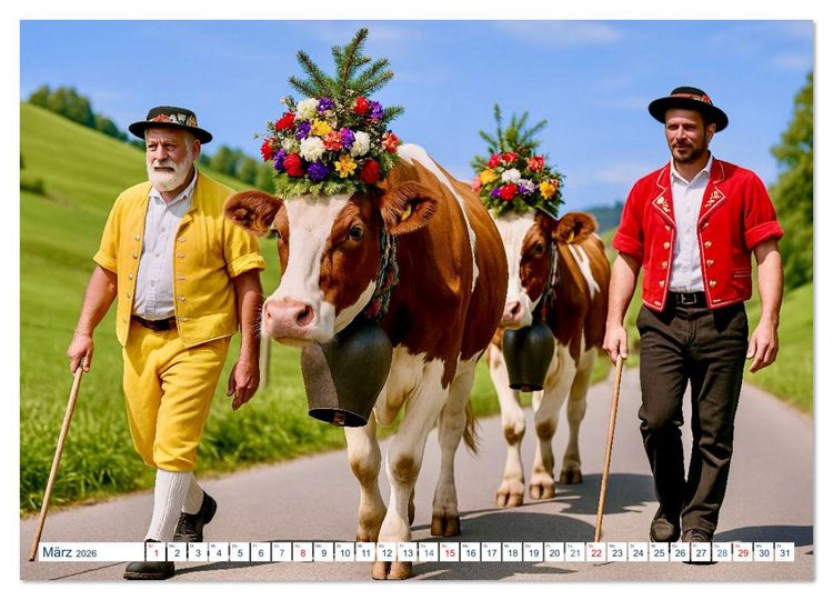 Produktbild: Typisch Schweiz (Wandkalender 2026 DIN A4 quer), CALVENDO Monatskalender