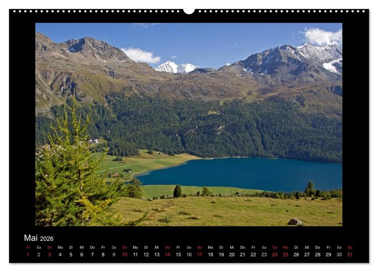 Produktbild: Oberengadin (hochwertiger Premium Wandkalender 2026 DIN A2 quer), Kunstdruck in Hochglanz