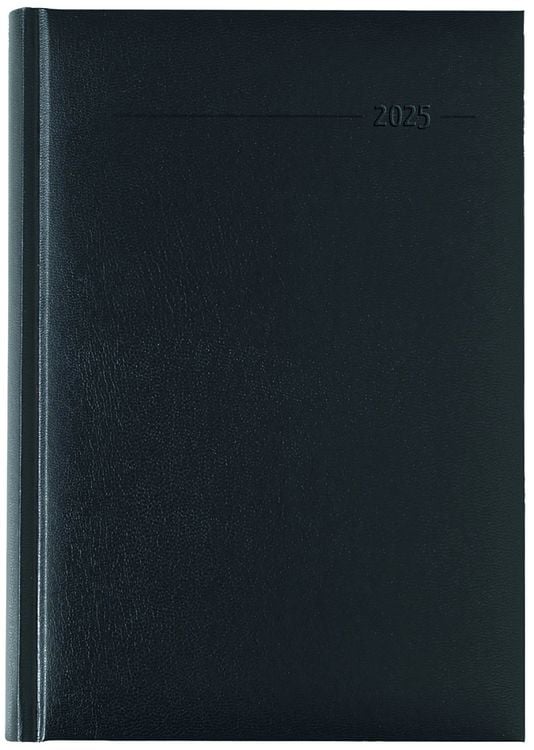 Produktbild: Buchkalender Balacron schwarz 2025 - Büro-Kalender A5 - Chef