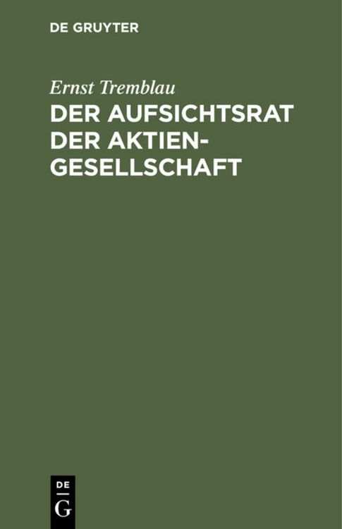 Produktbild: Der Aufsichtsrat der Aktiengesellschaft