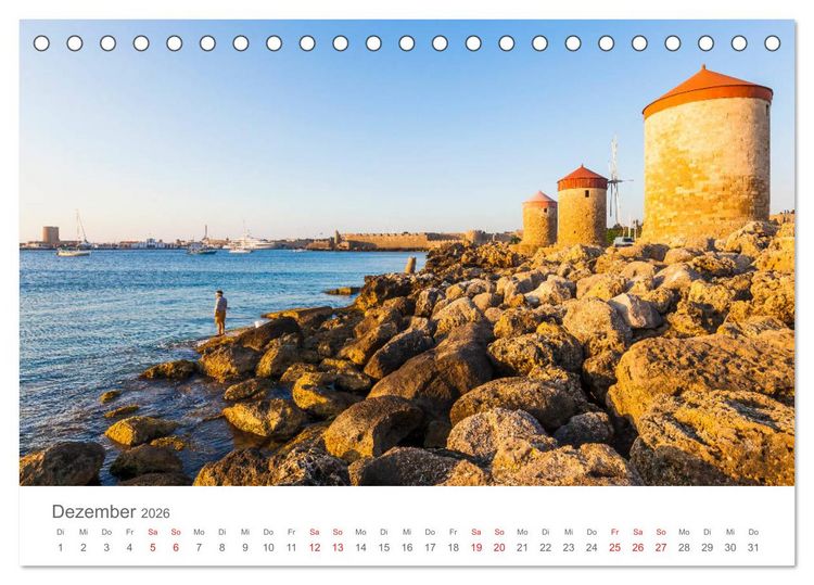 Produktbild: RHODOS Impressionen (Tischkalender 2026 DIN A5 quer), CALVENDO Monatskalender