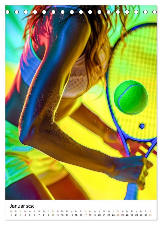 Produktbild: Tennis kreativ (Tischkalender 2026 DIN A5 hoch), CALVENDO Monatskalender