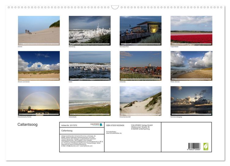 Produktbild: Callantsoog (Wandkalender 2026 DIN A2 quer), CALVENDO Monatskalender