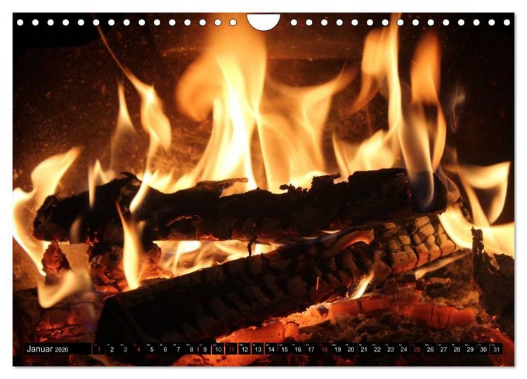 Produktbild: Feuer &bull; W&auml;rme, Licht & Gefahr (Wandkalender 2026 DIN A4 quer), CALVENDO Monatskalender