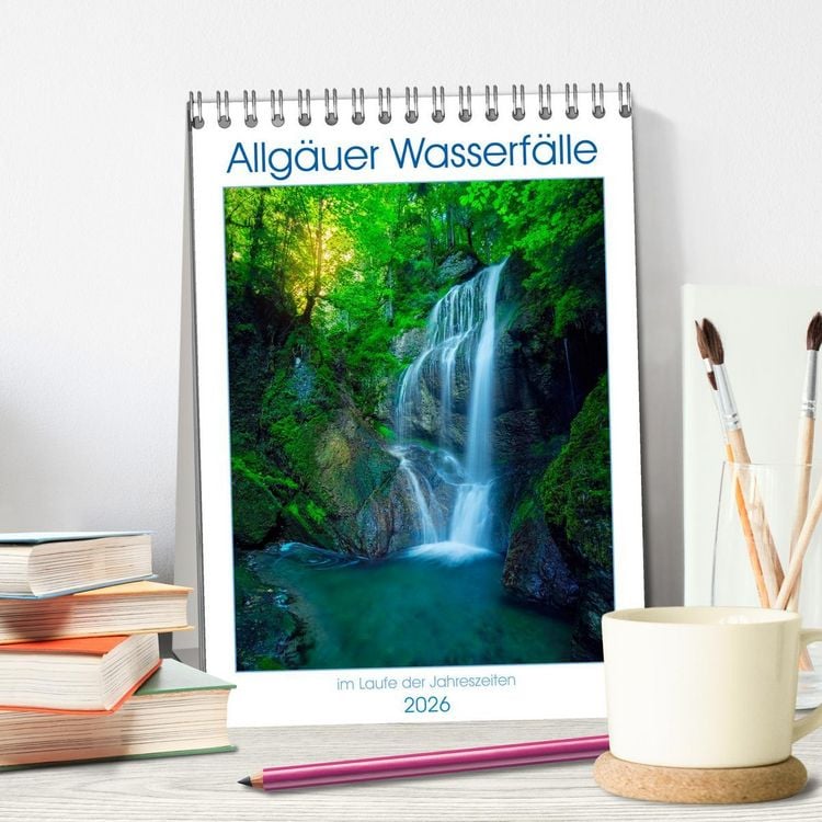 Produktbild: Allg&auml;uer Wasserf&auml;lle (Tischkalender 2026 DIN A5 hoch), CALVENDO Monatskalender