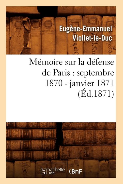 Produktbild: M&eacute;moire sur la d&eacute;fense de Paris