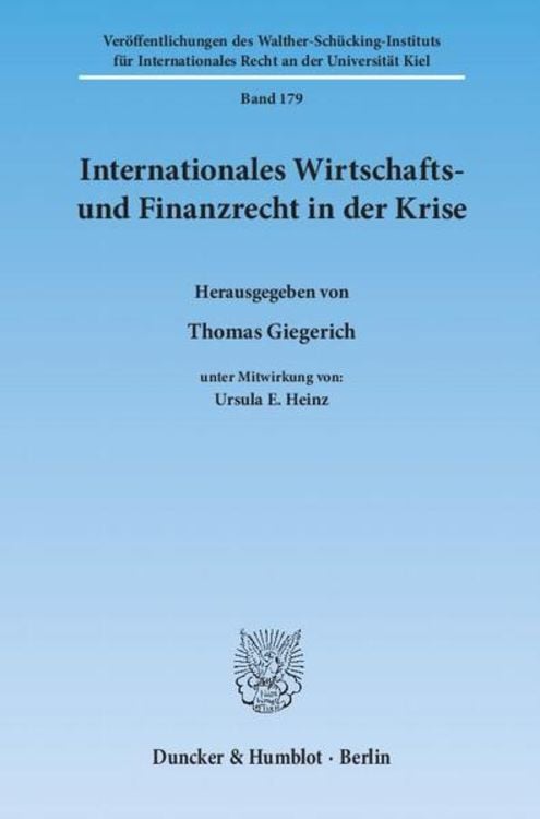 Produktbild: Internationales Wirtschafts- und Finanzrecht in der Krise.