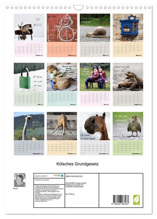 Produktbild: K&ouml;lsches Grundgesetz (Wandkalender 2026 DIN A3 hoch), CALVENDO Monatskalender