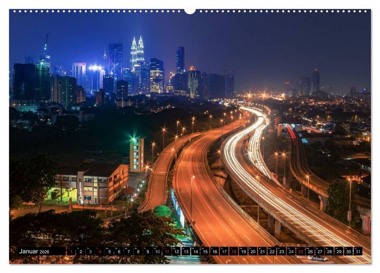Produktbild: St&auml;dte S&uuml;dostasiens - Singapur & Kuala Lumpur (Wandkalender 2026 DIN A2 quer), CALVENDO Monatskalender