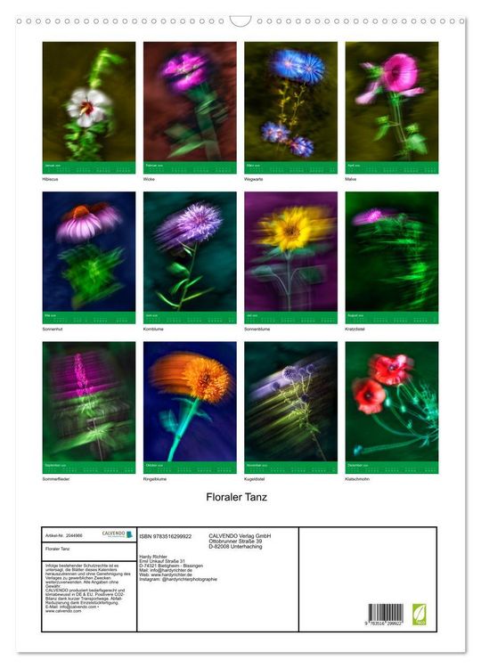 Produktbild: Floraler Tanz (Wandkalender 2026 DIN A2 hoch), CALVENDO Monatskalender