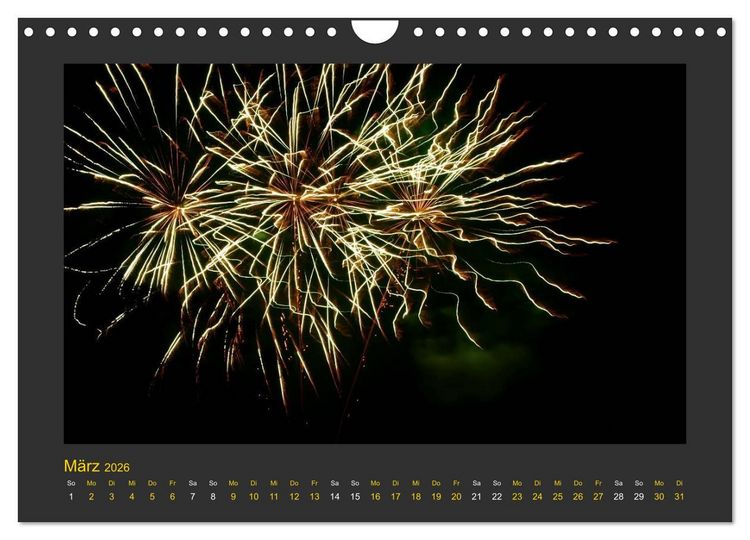 Produktbild: Feuerwerk - Explosives am Himmel (Wandkalender 2026 DIN A4 quer), CALVENDO Monatskalender