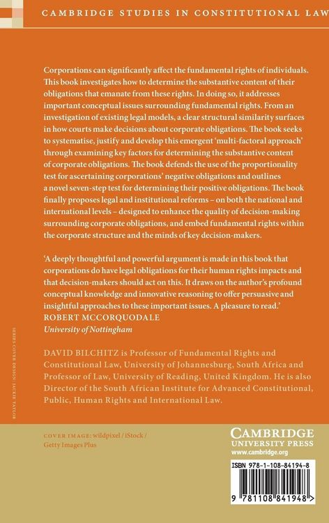 Produktbild: Fundamental Rights and the Legal Obligations of Business