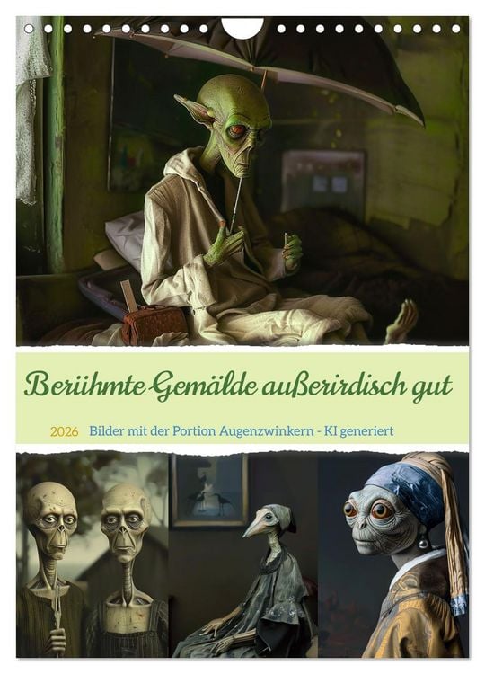 Produktbild: Ber&uuml;hmte Gem&auml;lde au&szlig;erirdisch gut (Wandkalender 2026 DIN A4 hoch), CALVENDO Monatskalender