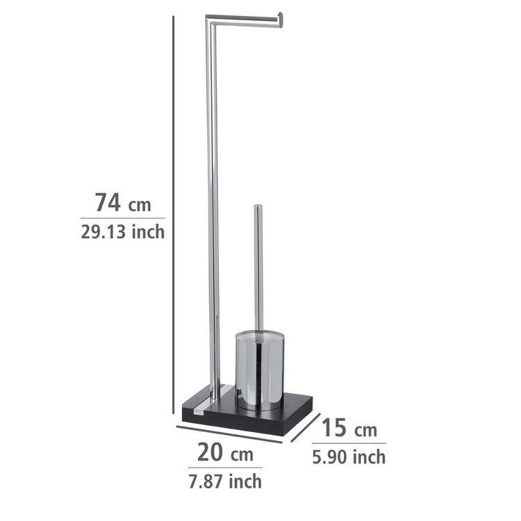 Produktbild: Stand WC-Garnitur Mod. Noble Black, mit Chrom-Applikation