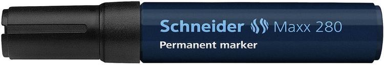 Produktbild: Schneider Permanent-Marker Maxx 280, schwarz, Keilspitze 4+12mm