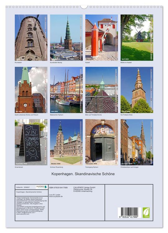 Produktbild: Kopenhagen. Skandinavische Sch&ouml;ne (hochwertiger Premium Wandkalender 2026 DIN A2 hoch), Kunstdruck in Hochglanz