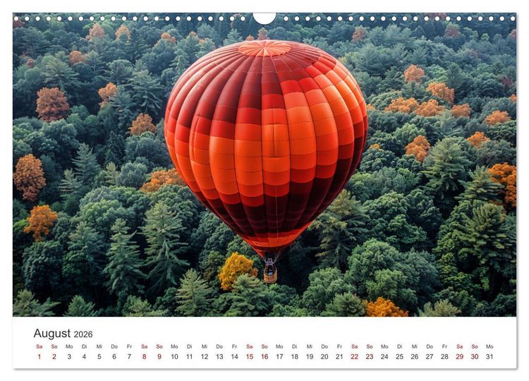 Produktbild: Freiheit im Wind - Mit dem Ballon durchs Jahr (Wandkalender 2026 DIN A3 quer), CALVENDO Monatskalender