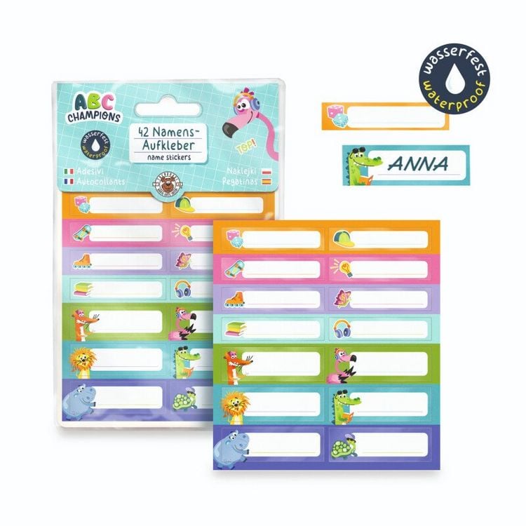 Produktbild: ABC-5 Namenssticker-Set wasserfest 42tgl.