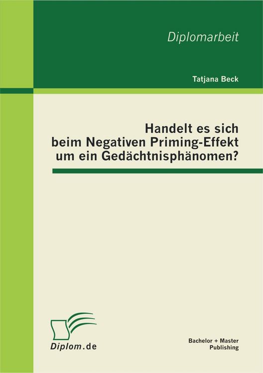 Produktbild: Handelt es sich beim Negativen Priming-Effekt um ein Ged&auml;chtnisph&auml;nomen?