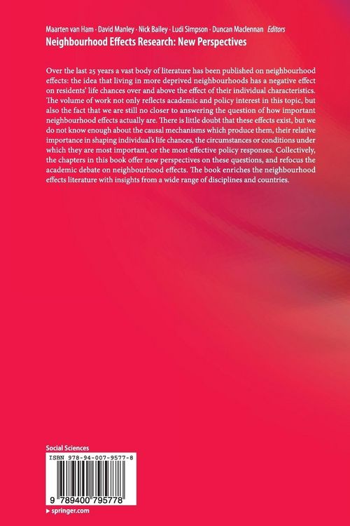 Produktbild: Neighbourhood Effects Research: New Perspectives