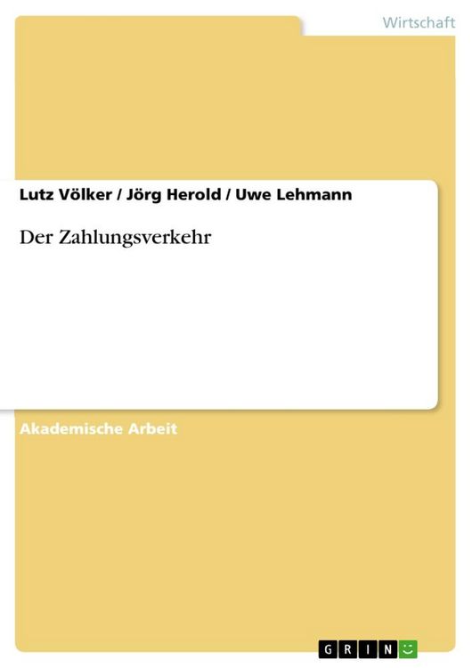 Produktbild: Der Zahlungsverkehr