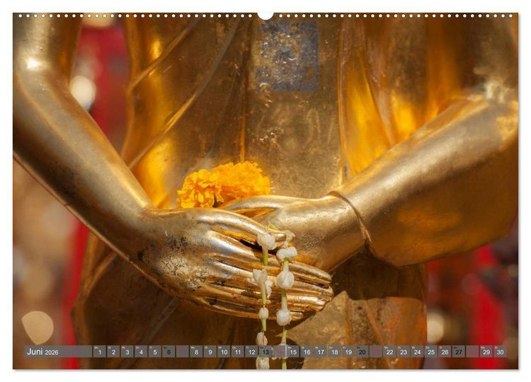 Produktbild: Buddha - Momente der inneren Einkehr (hochwertiger Premium Wandkalender 2026 DIN A2 quer), Kunstdruck in Hochglanz