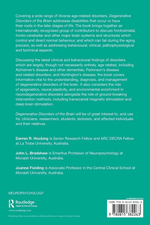 Produktbild: Degenerative Disorders of the Brain