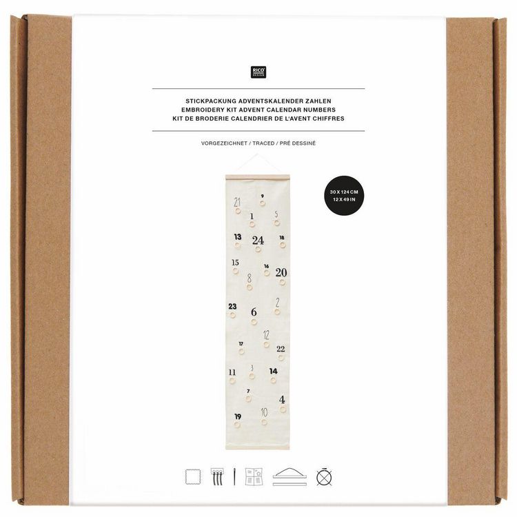 Produktbild: Stickpackung Vorgezeichnet, Adventskalender Zahlen