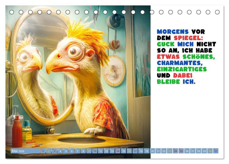 Produktbild: Vogelspr&uuml;che - Humor (Tischkalender 2026 DIN A5 quer), CALVENDO Monatskalender