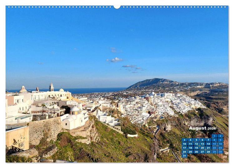 Produktbild: SANTORIN &ndash; Die atemberaubende Sch&ouml;nheit der magischen Insel (hochwertiger Premium Wandkalender 2026 DIN A2 quer), Kunstdruck in Hochglanz
