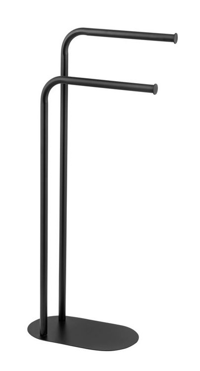 Produktbild: Handtuchst&auml;nder Mod. Levante, schwarz, Stahl, 30x79x17 cm, mit 2 Armen, freistehend