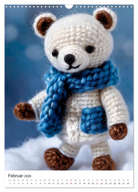 Produktbild: Teddys aus Wolle (Wandkalender 2026 DIN A3 hoch), CALVENDO Monatskalender