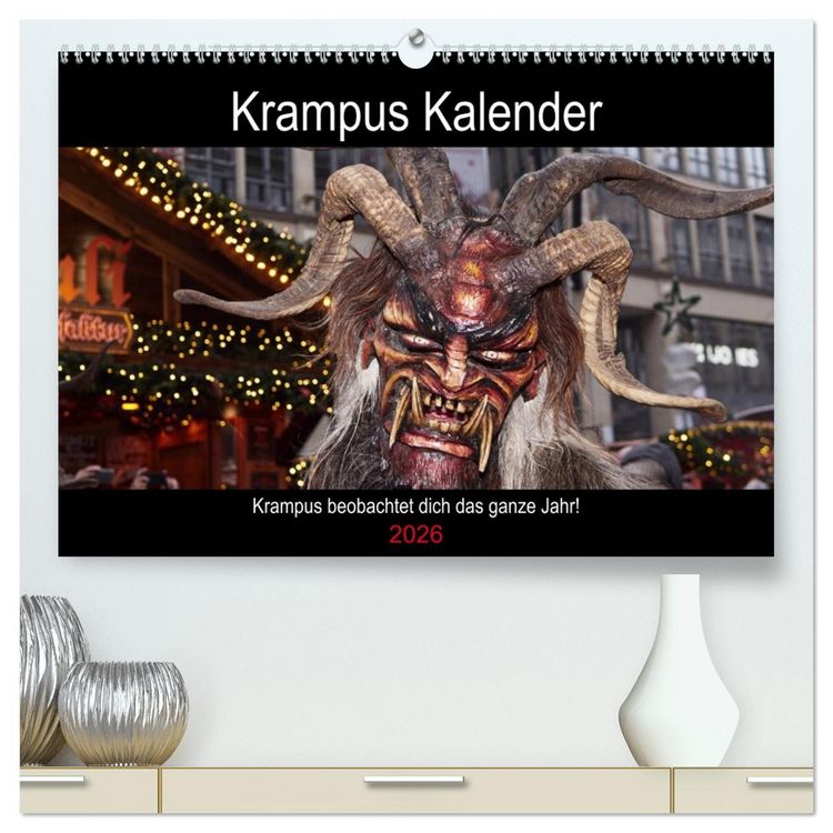 Produktbild: Krampus Kalender 2026 (hochwertiger Premium Wandkalender 2026 DIN A2 quer), Kunstdruck in Hochglanz