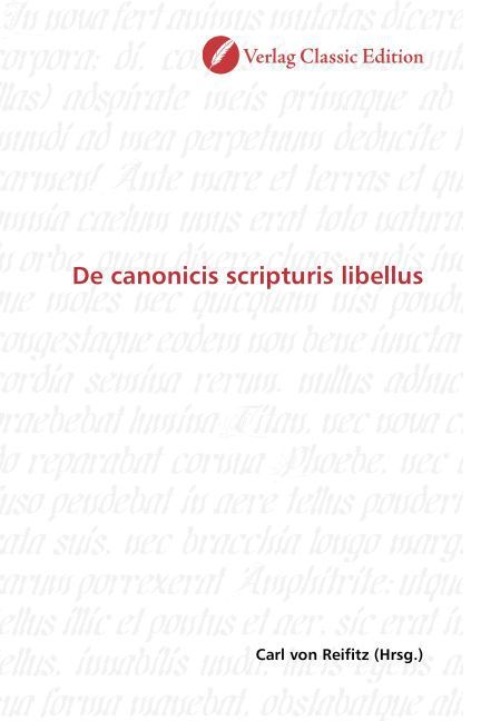 Produktbild: De canonicis scripturis libellus