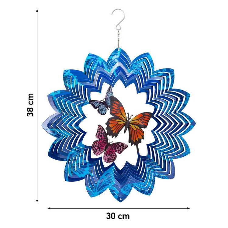 Produktbild: Kinetic Art: Metal Hanging Wind Spinner: 3D Butterflies