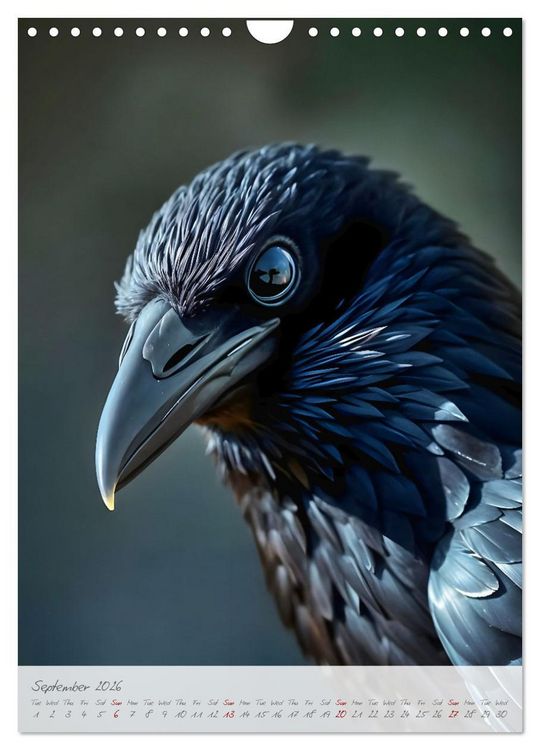 Produktbild: Nocturnal wings - A mystic raven companion for the year (Wall Calendar 2026 DIN A4 portrait), CALVENDO 12 Month Wall Calendar