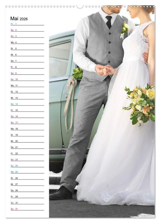 Produktbild: Lust auf Hochzeit - Planer (hochwertiger Premium Wandkalender 2026 DIN A2 hoch), Kunstdruck in Hochglanz