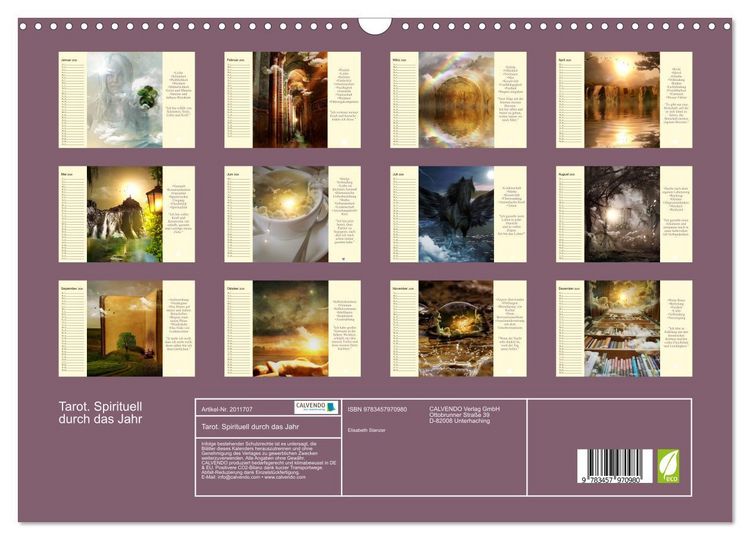 Produktbild: Tarot. Spirituell durch das Jahr (Wandkalender 2026 DIN A3 quer), CALVENDO Monatskalender