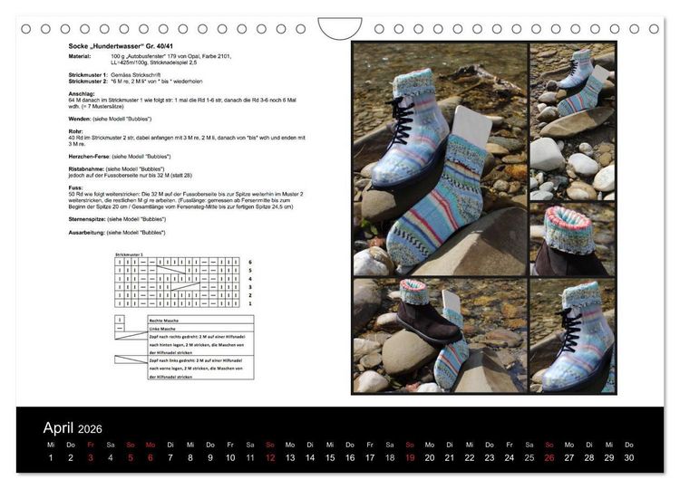 Produktbild: Sockenkalender Bootsocks 2026 (Wandkalender 2026 DIN A4 quer), CALVENDO Monatskalender