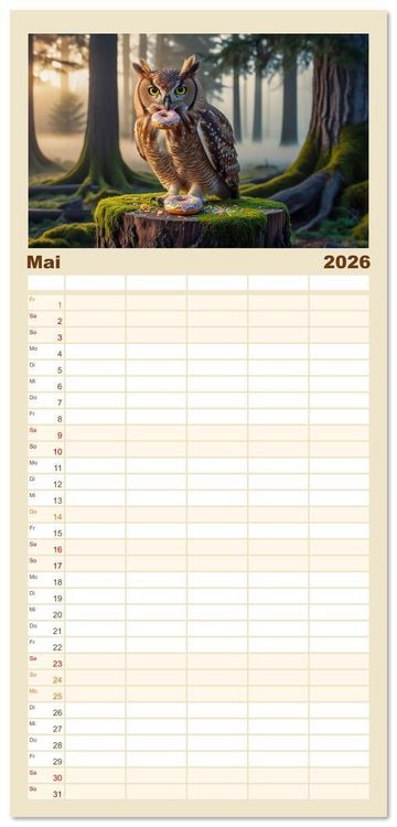 Produktbild: Familienplaner 2026 - Mahlzeit... Wie wir Sie selten sehen! mit 5 Spalten (Wandkalender, 21 x 45 cm) CALVENDO