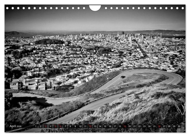 Produktbild: SAN FRANCISCO Monochrome Ansichten (Wandkalender 2026 DIN A4 quer), CALVENDO Monatskalender
