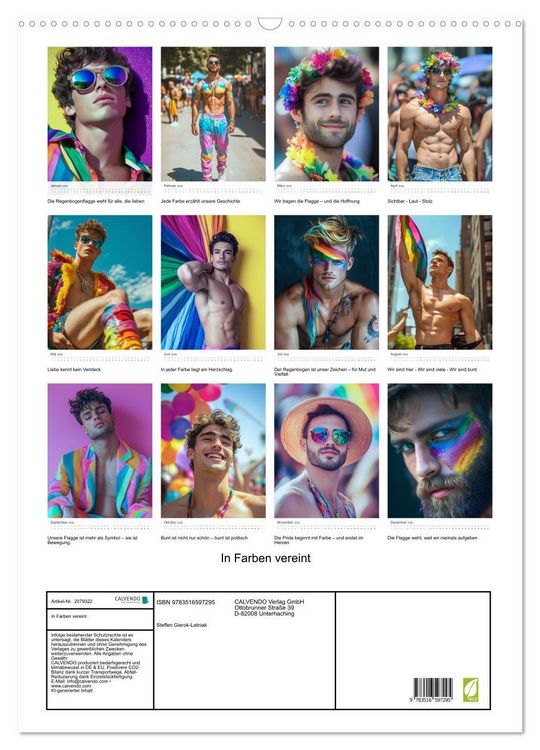 Produktbild: In Farben vereint (Wandkalender 2026 DIN A2 hoch), CALVENDO Monatskalender