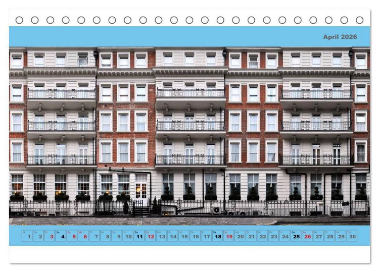 Produktbild: London Fassade 2026 (Tischkalender 2026 DIN A5 quer), CALVENDO Monatskalender