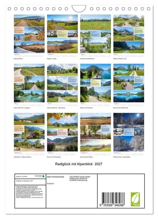 Produktbild: Radlgl&uuml;ck mit Alpenblick 2027 (Wandkalender 2027 DIN A4 hoch), CALVENDO Monatskalender