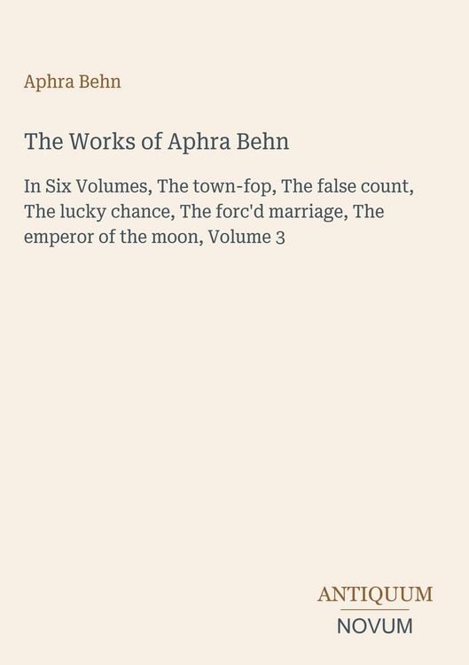 Produktbild: The Works of Aphra Behn