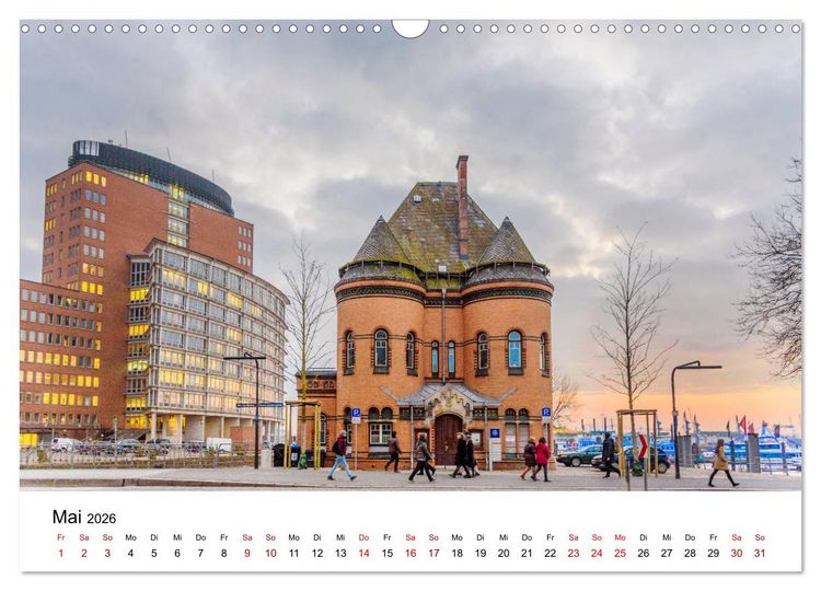 Produktbild: Die farbige Hafenstadt Hamburg (Wandkalender 2026 DIN A3 quer), CALVENDO Monatskalender