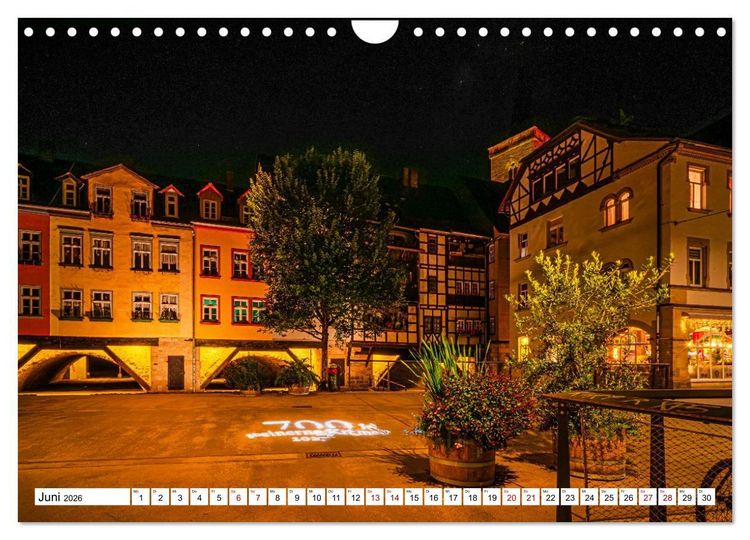 Produktbild: Rund um die Kr&auml;merbr&uuml;cke - Ein St&uuml;ck Mittelalter in Erfurt (Wandkalender 2026 DIN A4 quer), CALVENDO Monatskalender