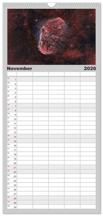 Produktbild: Familienplaner 2026 - Deep-Sky Fotografie mit 5 Spalten (Wandkalender, 21 x 45 cm) CALVENDO