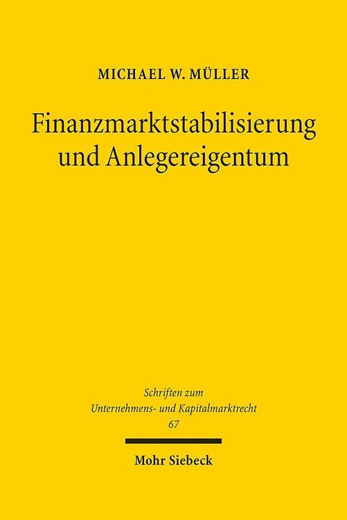 Produktbild: Finanzmarktstabilisierung und Anlegereigentum
