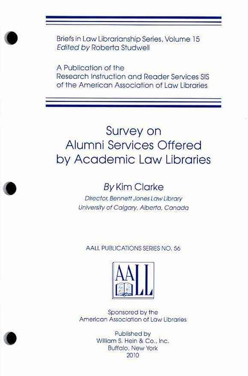 Produktbild: Survey on Alumni Services Offered by Academic Law Libraries